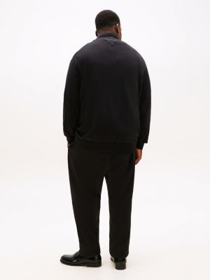 black plus zip-thru jumper with cashmere for men tommy hilfiger
