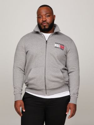 Plus New York Flag Zip-Thru Sweatshirt | GREY | Tommy Hilfiger