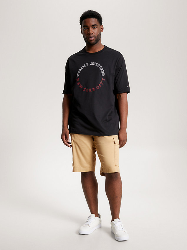 black plus hilfiger monotype slim fit t-shirt for men tommy hilfiger