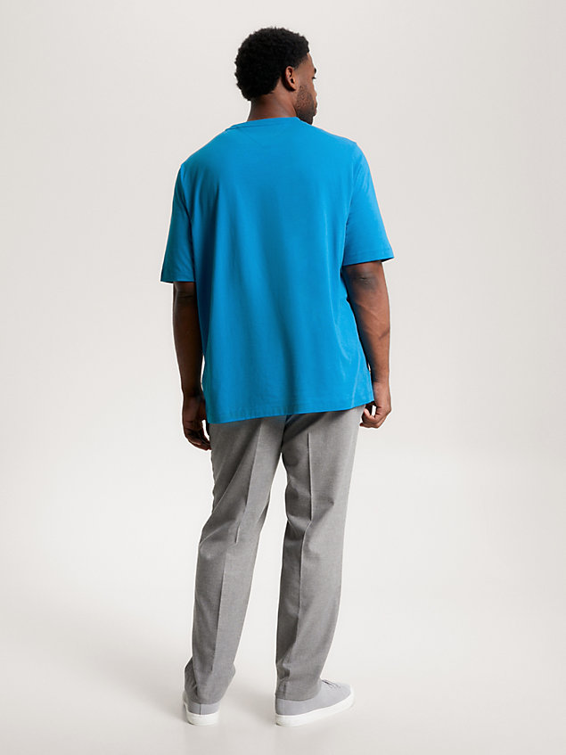t-shirt ajusté plus à monotype hilfiger blue pour hommes tommy hilfiger