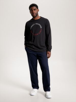 Plus Hilfiger Monotype Sleeve | Black | T-Shirt Hilfiger Long Tommy