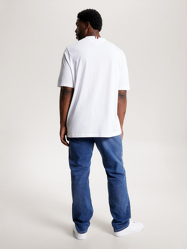 white plus logo print crew neck t-shirt for men tommy hilfiger