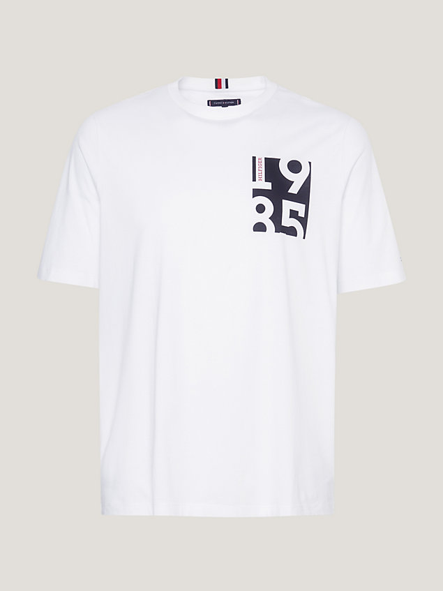 white t-shirt plus z logo dla mężczyźni - tommy hilfiger