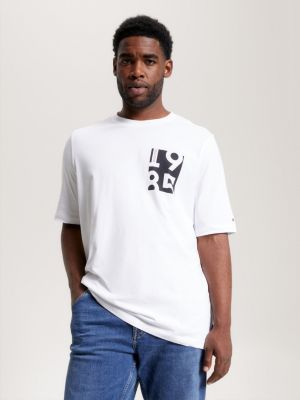 Plus Logo Print Crew Neck T-Shirt | White | Tommy Hilfiger