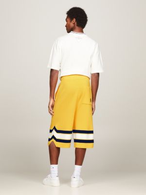 Mens yellow hot sale basketball shorts