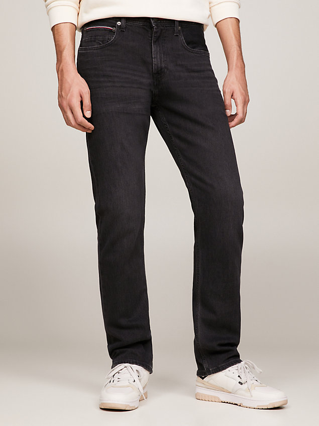 denim czarne jeansy mercer o regularnym kroju dla mężczyźni - tommy hilfiger
