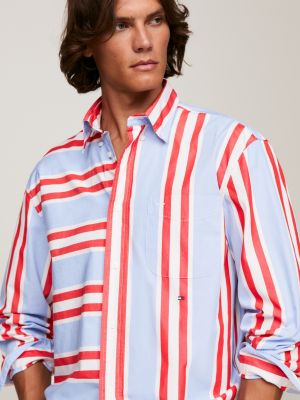 Mixed Stripe Regular Fit Shirt | Blue | Tommy Hilfiger