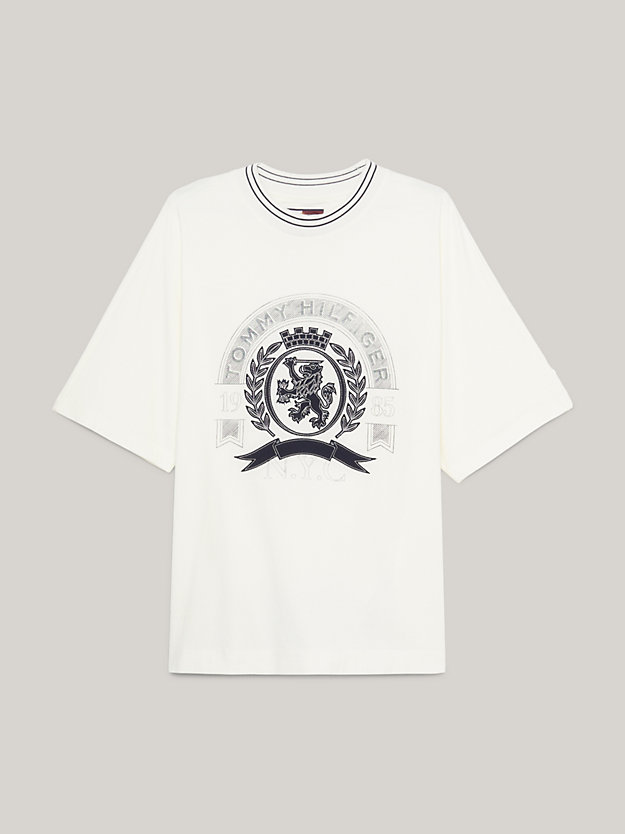 Crest Varsity Kimono Sleeve T-Shirt | White | Tommy Hilfiger