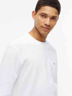 Waffle Knit Long Sleeve T-Shirt — White 3