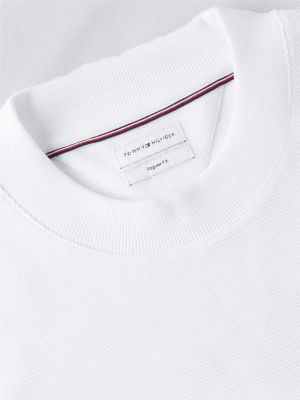 white waffle knit long sleeve t-shirt for men tommy hilfiger