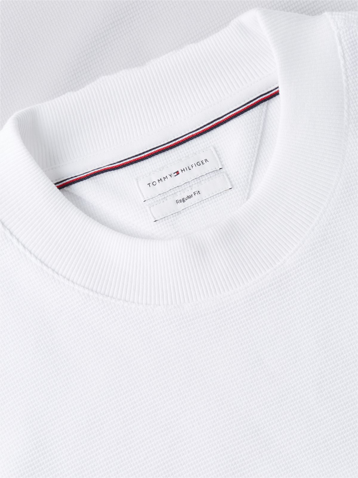 Waffle Knit Long Sleeve T-Shirt — White