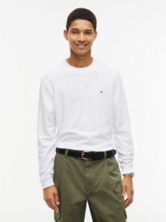 Waffle Knit Long Sleeve T-Shirt — White 1