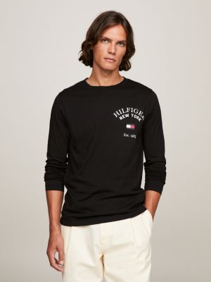 Tommy hilfiger long sleeve logo clearance tee