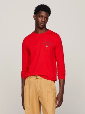 Red tommy hilfiger long on sale sleeve