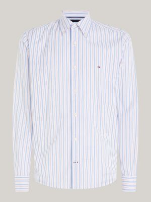 TOMMY HILFIGER Camisa de rayas color block de corte regular - BRIGHT WHITE  MULTI - TOMMY …