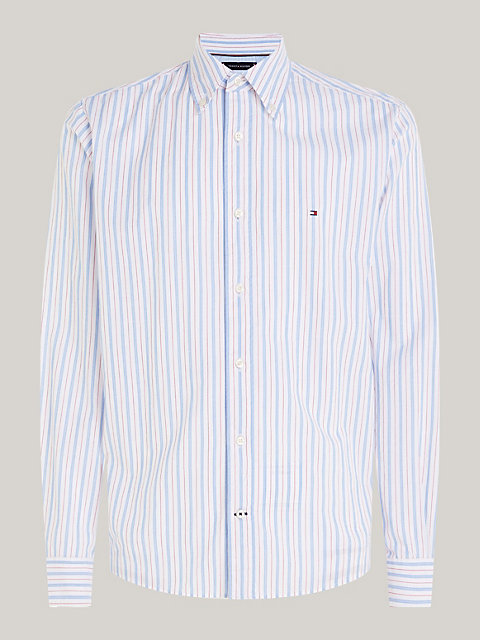 blue vertical stripe regular fit shirt for men tommy hilfiger