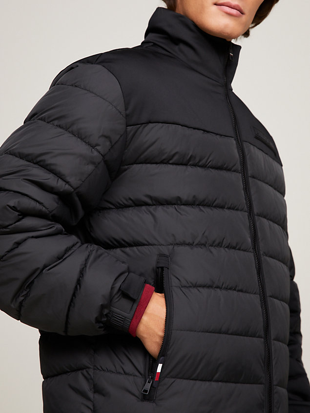 black pikowana kurtka dla mężczyźni - tommy hilfiger