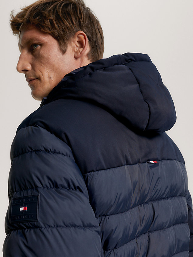 blue th warm gerecycled new york-pufferjack voor heren - tommy hilfiger