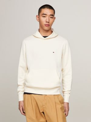 Sudadera Bordada De Mezcla De Algodón Con Capucha White Tommy