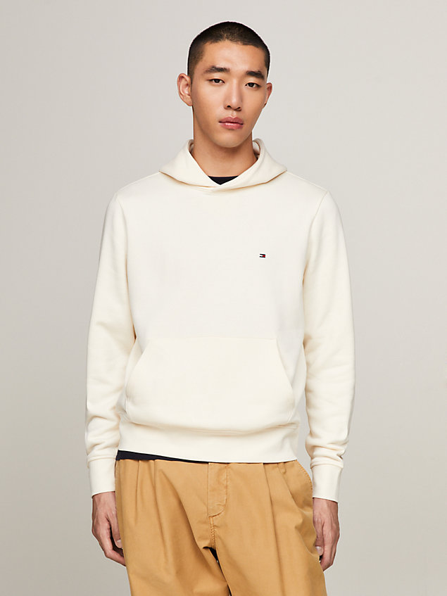 beige flag embroidery hoody for men tommy hilfiger