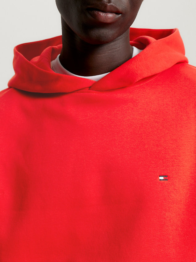 orange flag embroidery regular fit hoody for men tommy hilfiger