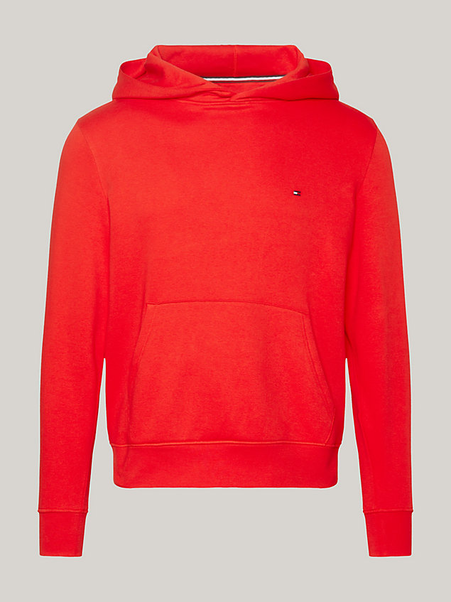 orange regular fit hoodie mit flag-stickerei für herren - tommy hilfiger