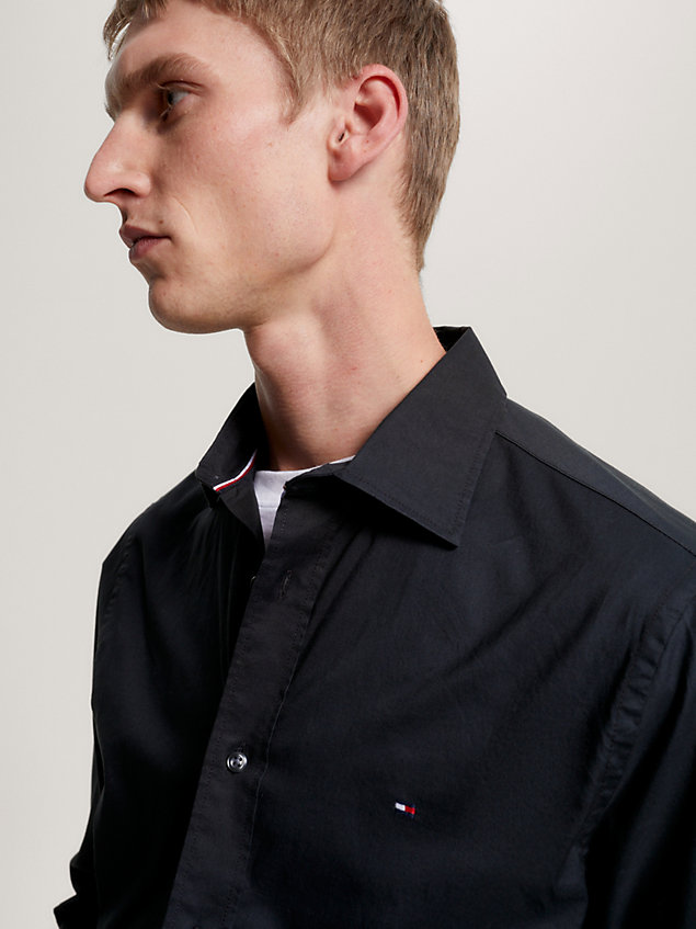 black th flex regular fit hemd aus popeline für herren - tommy hilfiger