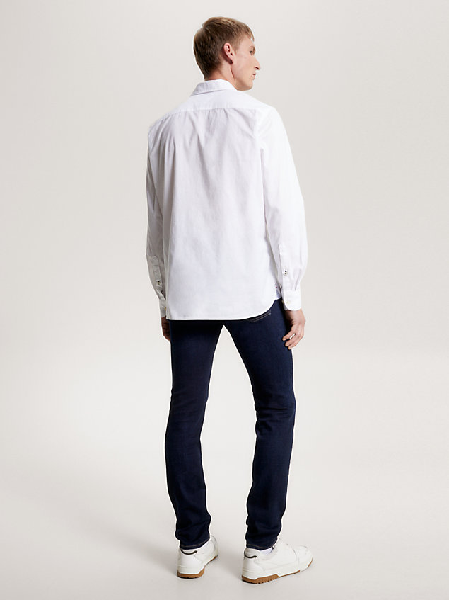 white th flex regular fit hemd aus popeline für herren - tommy hilfiger