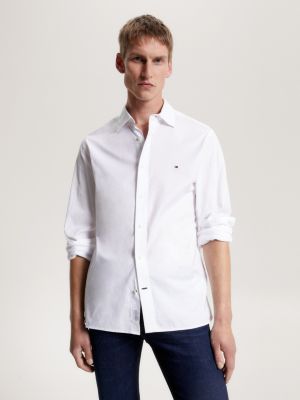 Chemise dorée à manches longues pour homme - Chemise imprimée - Blanc - 3XL  : : Mode