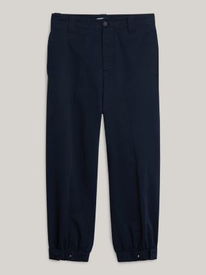 Crest Cropped Adjustable Cuff Chinos Blue Tommy Hilfiger