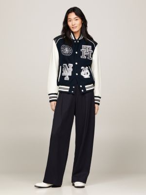 Dual Gender Relaxed Varsity Jacket, Blue