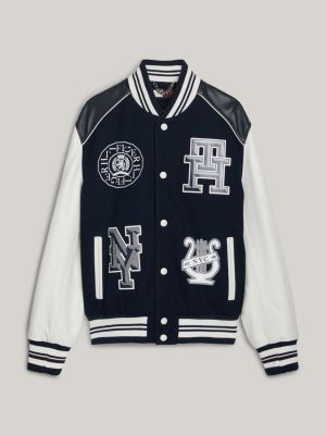 Uniseks varsity jack met relaxed fit Blauw Tommy Hilfiger