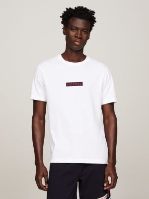T-Shirt Masculina Bold Global Stripe - Tommy Hilfiger - Branco - Oqvestir