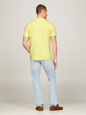 Mens yellow v shop neck t shirt