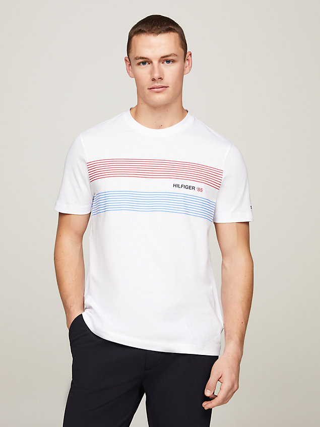 white 1985 collection logo t-shirt for men tommy hilfiger