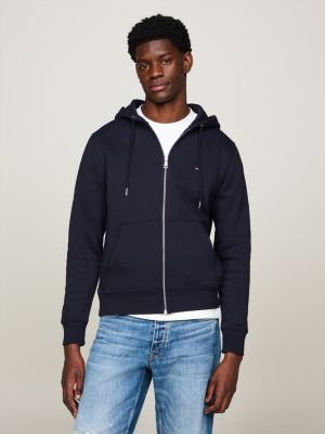 Classics hoodie met rits en geborduurde vlag Blauw Tommy Hilfiger