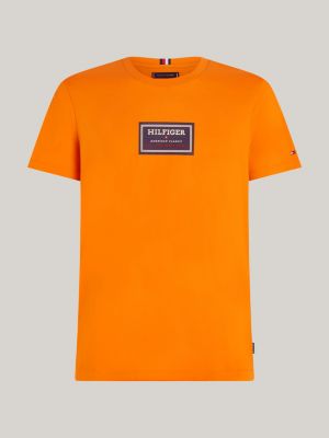 Logo Print Jersey T Shirt Orange Tommy Hilfiger