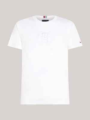 Archive Crest Logo Tonal Embroidery T-Shirt | White | Tommy Hilfiger