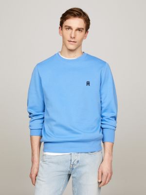 Logo Graphic Crew Neck Sweatshirt, Blue