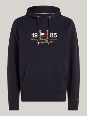 Chest Logo Embroidery Drawstring Hoody | Blue | Tommy Hilfiger
