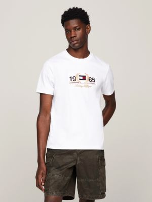 Logo Embroidery Crew Neck T-Shirt, White