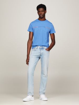 Logo Slim Fit Crew Neck T-Shirt | Blue | Tommy Hilfiger
