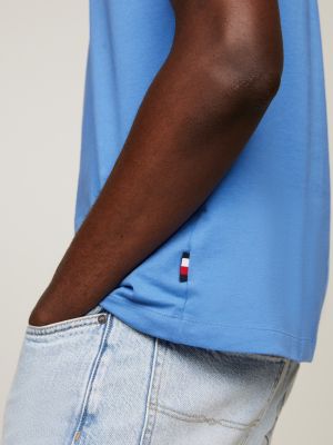 Logo Slim Fit Crew Neck T-Shirt | Blue | Tommy Hilfiger