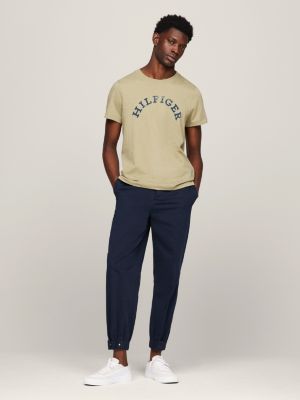 Hilfiger Monotype Arched Logo T-Shirt | Green | Tommy Hilfiger
