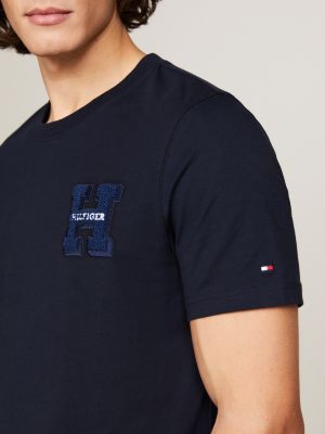 Bouclé Logo T-Shirt | Blue | Tommy Hilfiger