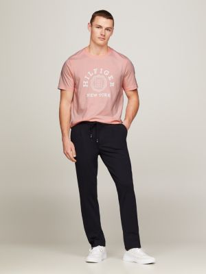 T-Shirt mit Rundhalsausschnitt und Logo vorne | Rosa | Tommy Hilfiger