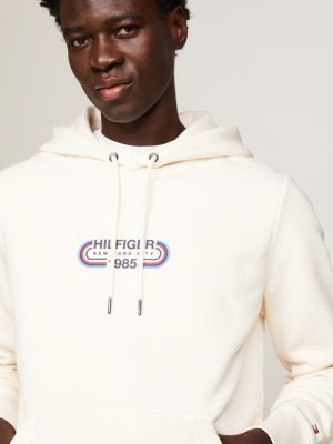 Archive Track Logo Drawstring Hoody | Beige | Tommy Hilfiger