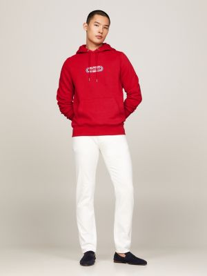 Sweat a capuche rouge tommy hilfiger hotsell