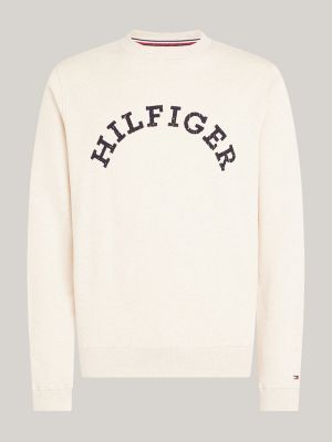 Arched Hilfiger Monotype Logo Sweatshirt Beige Tommy Hilfiger