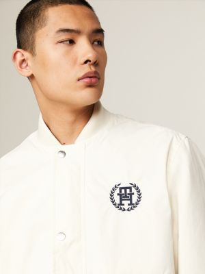 Water Repellent Reversible Varsity Bomber Jacket Beige Tommy Hilfiger